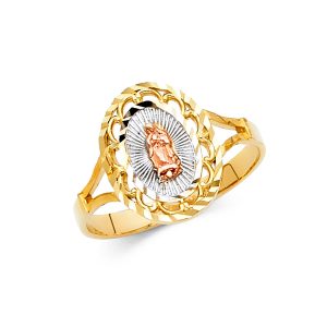 14K 3C Gold Religious Guadalupe Ring